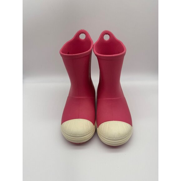 Crocs Pink Bump It Rain Boot Infant Toddler Size 10 203515 - Picture 1 of 9